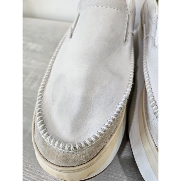 Ugg Marin Slip On Platform Size 10 Cream Canvas Shoes - Picture 3 of 13